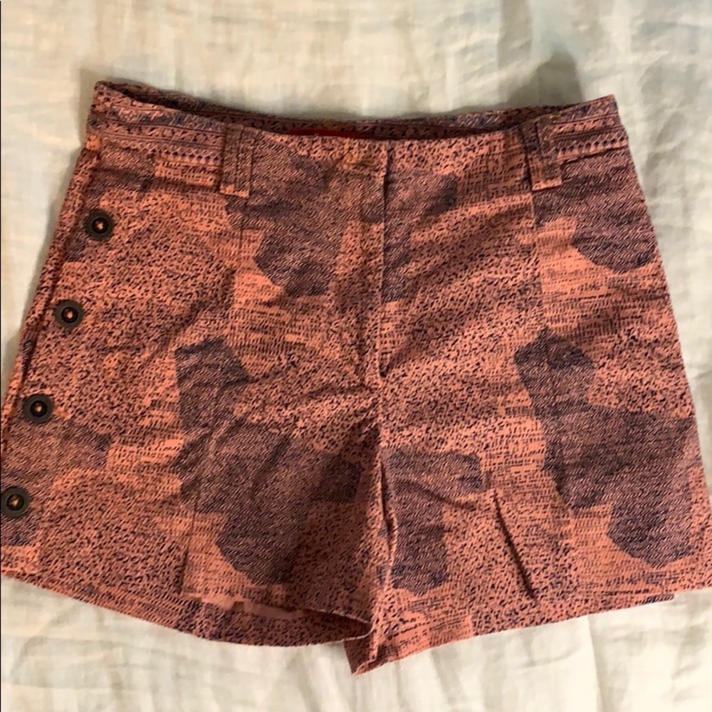 Fun coral print high waisted shorts